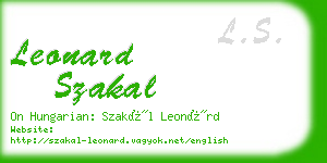 leonard szakal business card